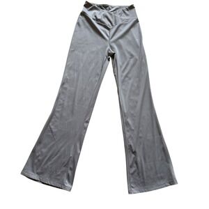 Aeropostale Womens Crossover V-Waist Flare Yoga Pants Slate Gray Medium